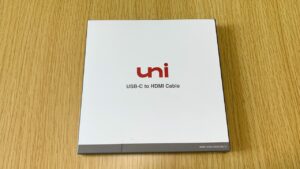 uniのHDMI変換ケーブルのパッケージ